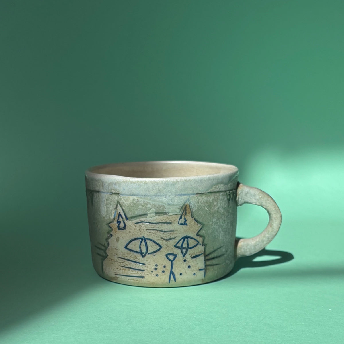 Pensive cat mug
