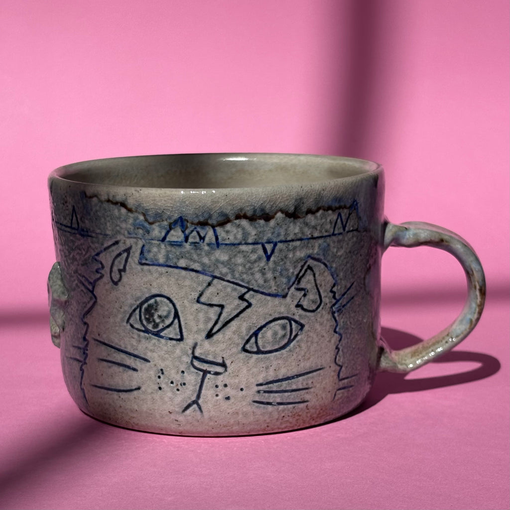 Frazzled cat mug