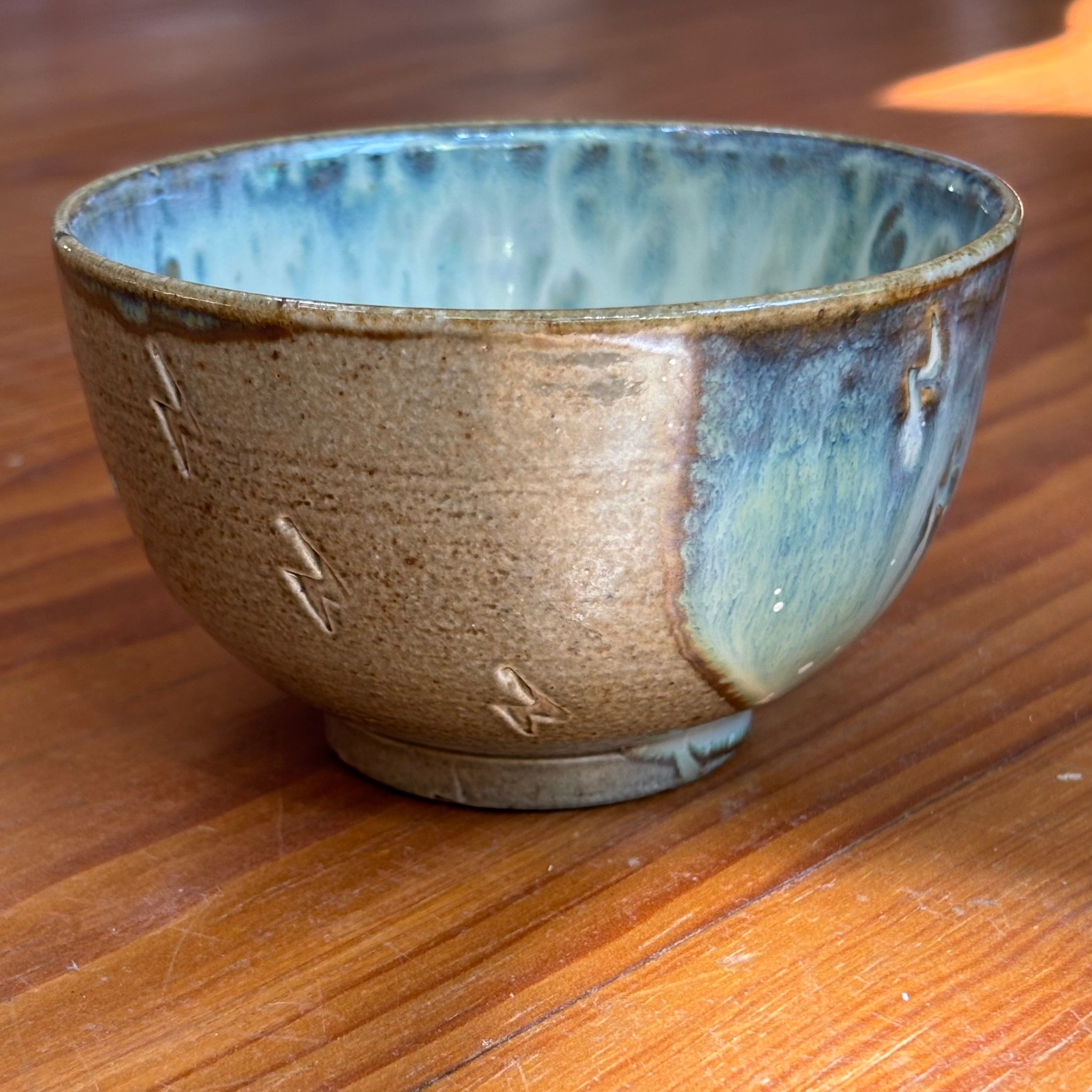 Salt fired stoneware bowl