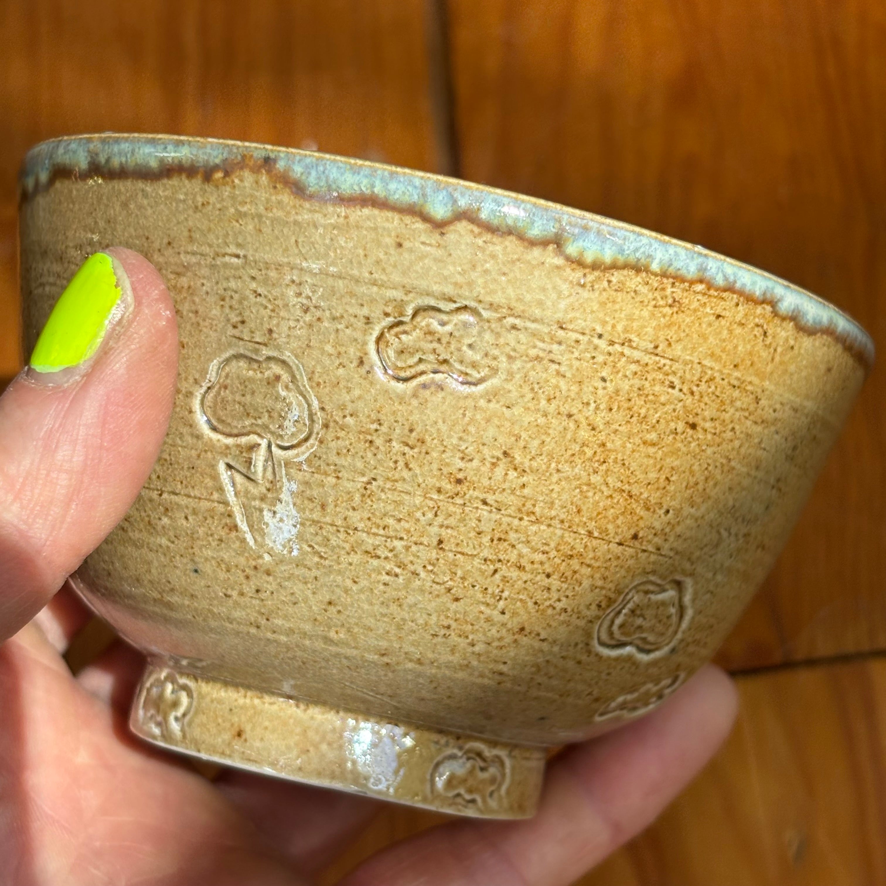 Salt fired stoneware bowl