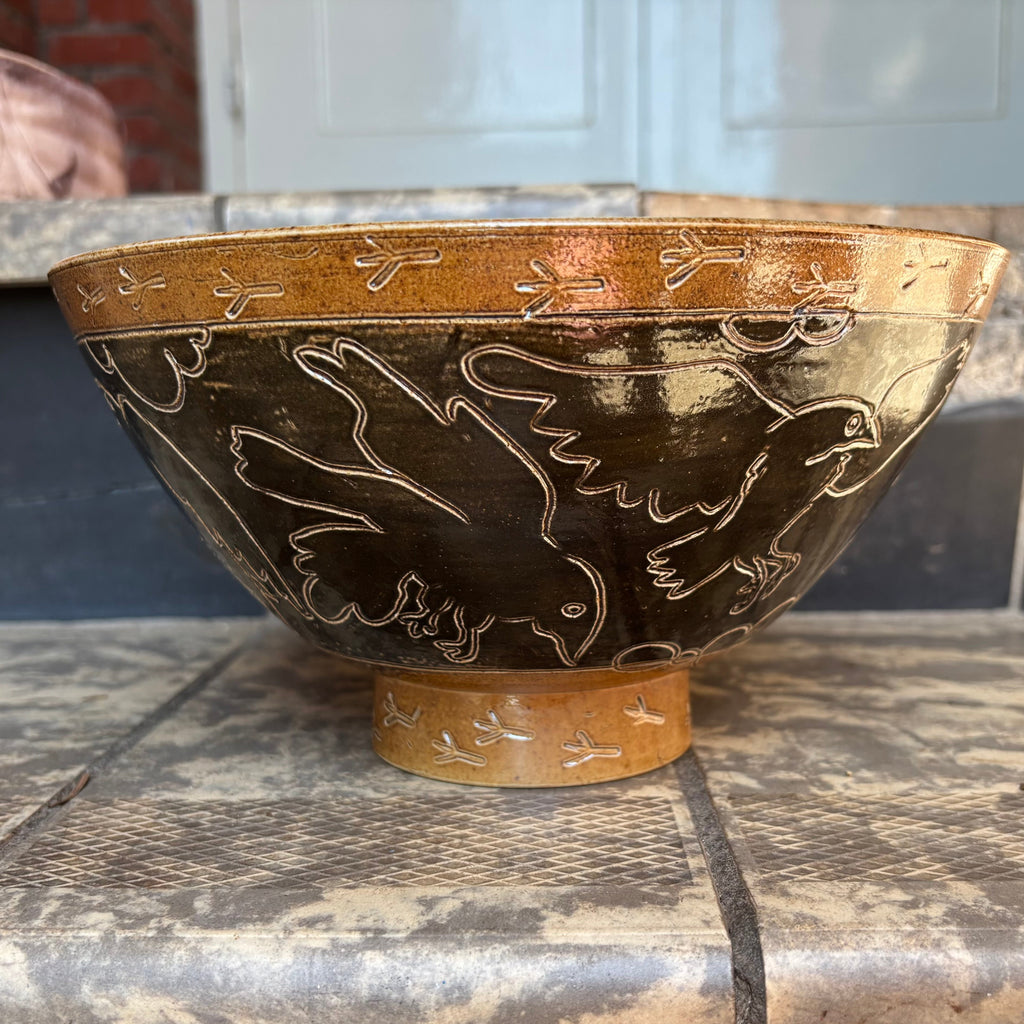 Salt fired Crow bowl