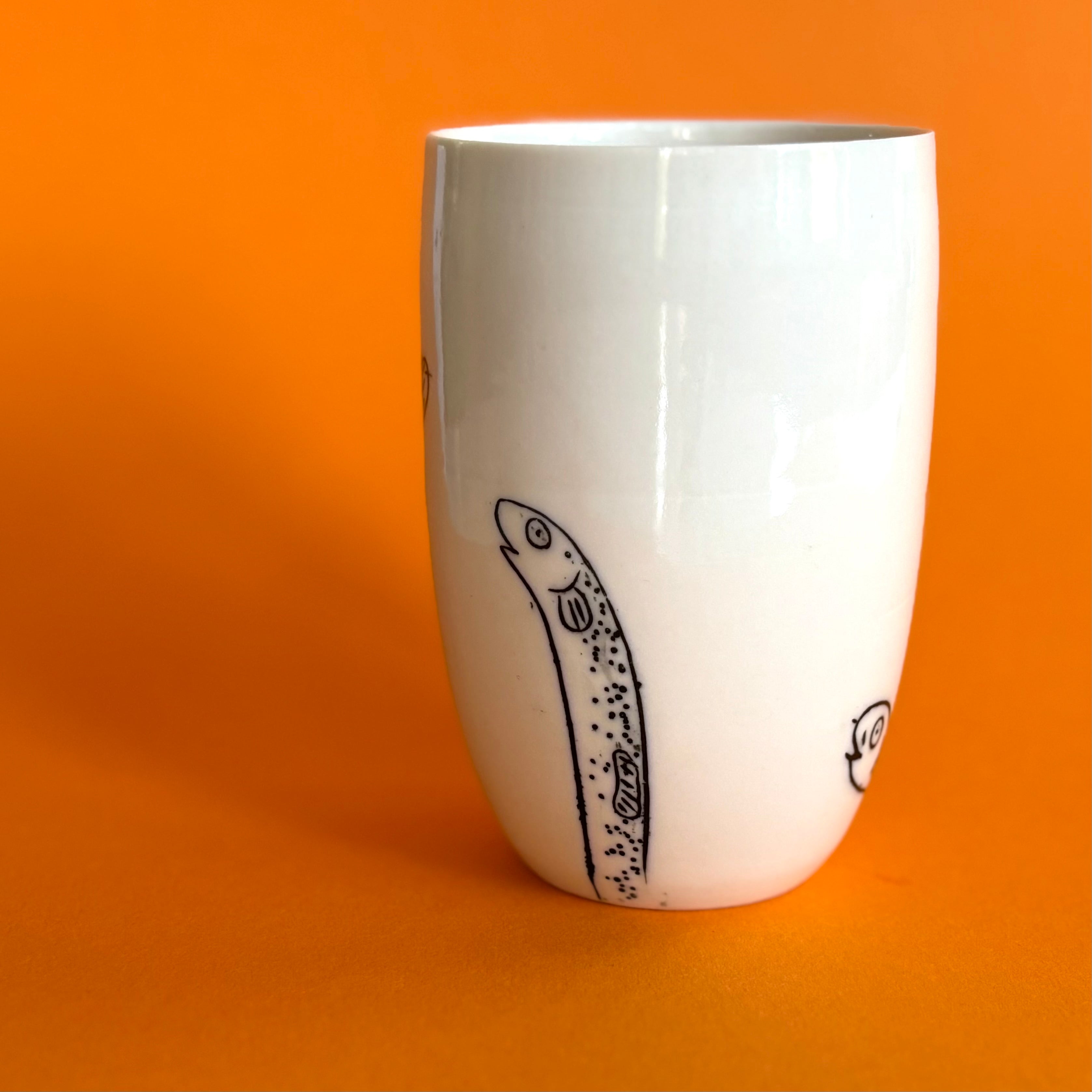 Large narrow eel mug