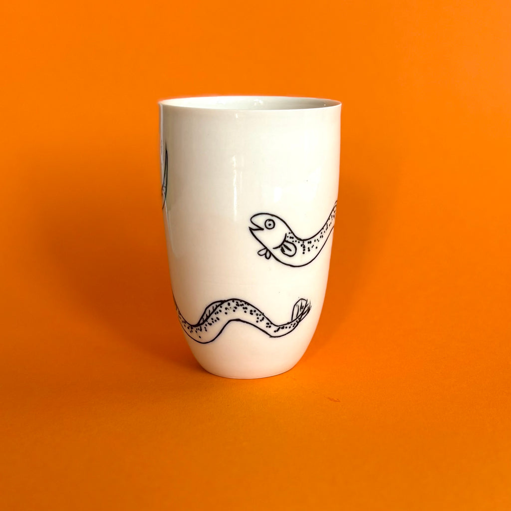 Large narrow eel mug