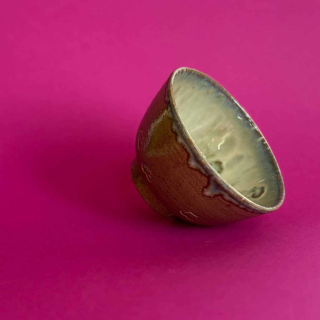 Salt fired stoneware bowl