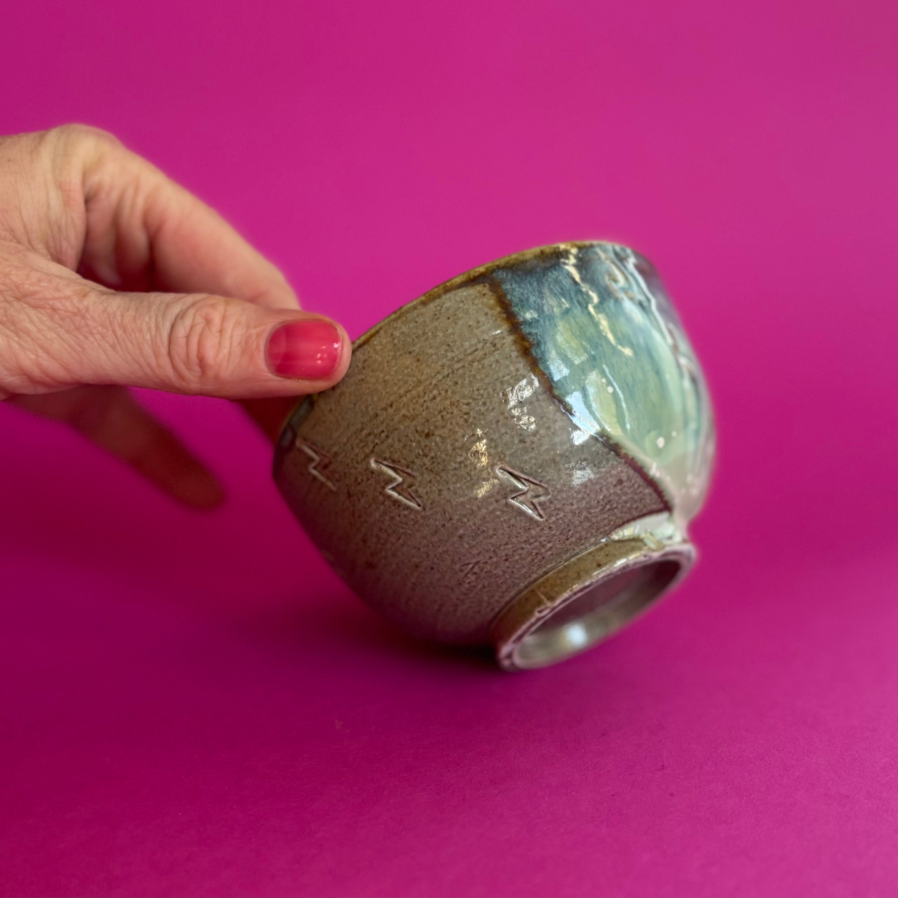 Salt fired stoneware bowl