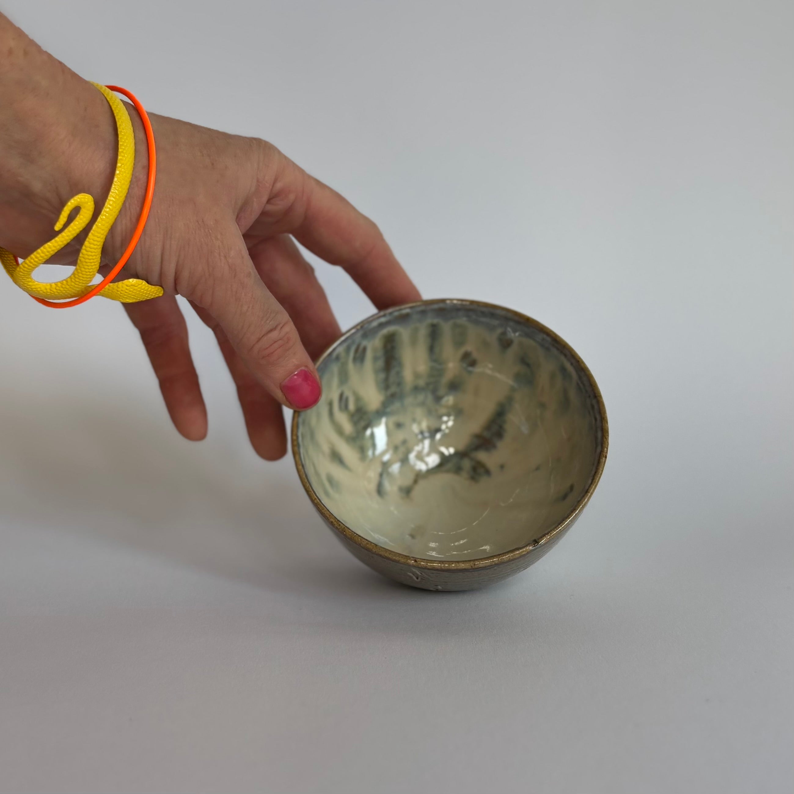Salt fired stoneware bowl