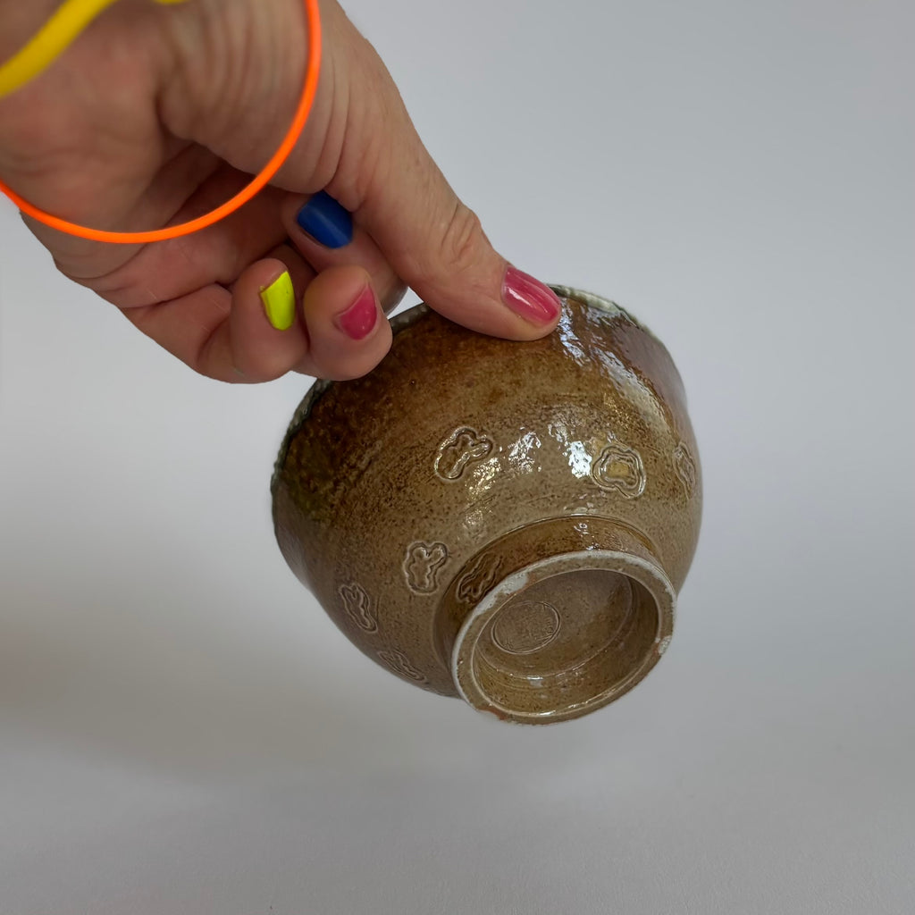 Salt fired stoneware bowl