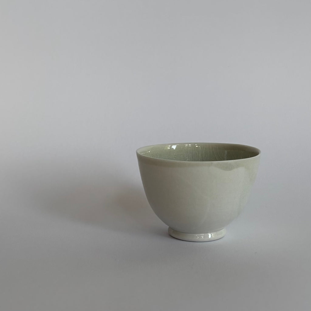 Salt fired cup with slip decoration
