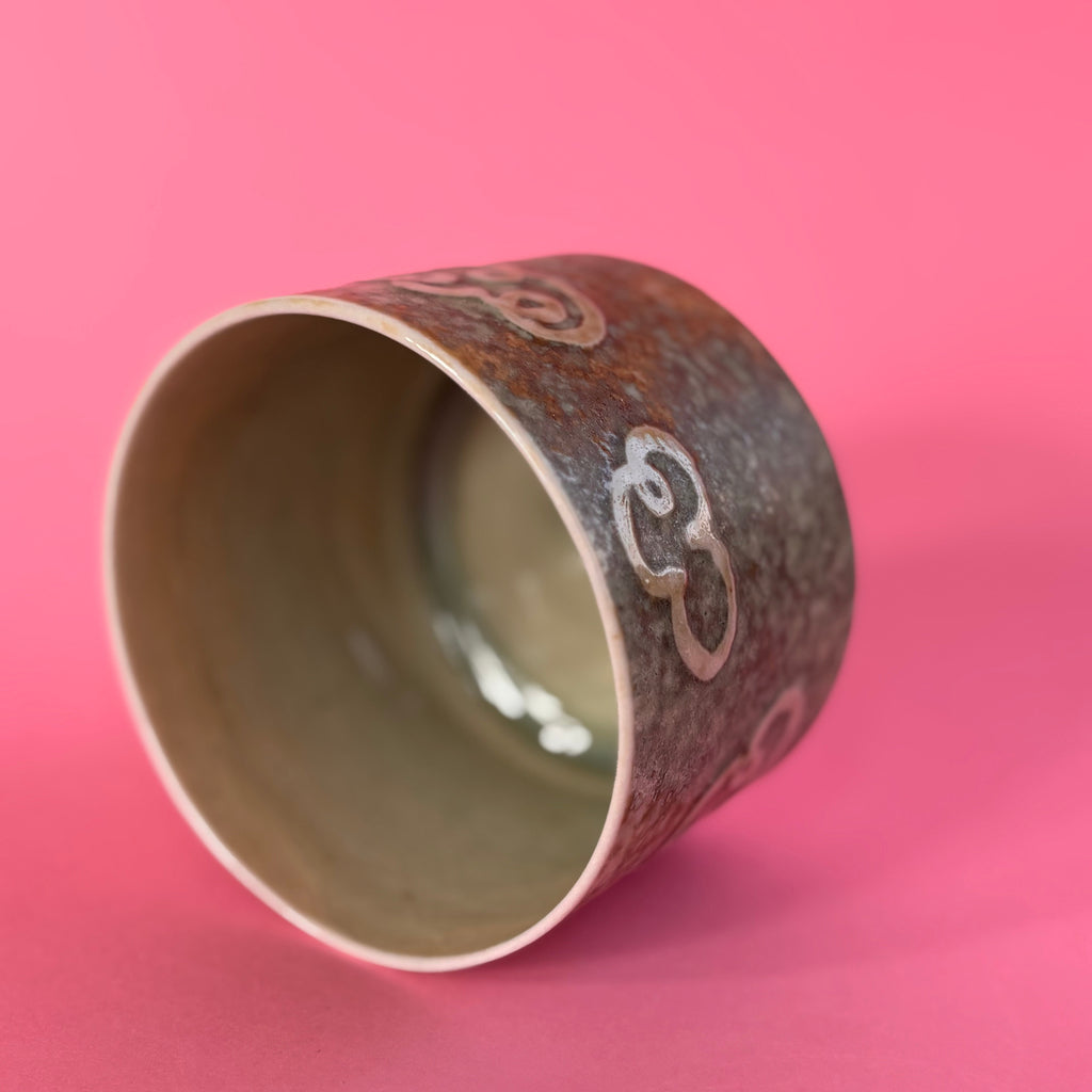 Cloudy tumbler from the salt kiln