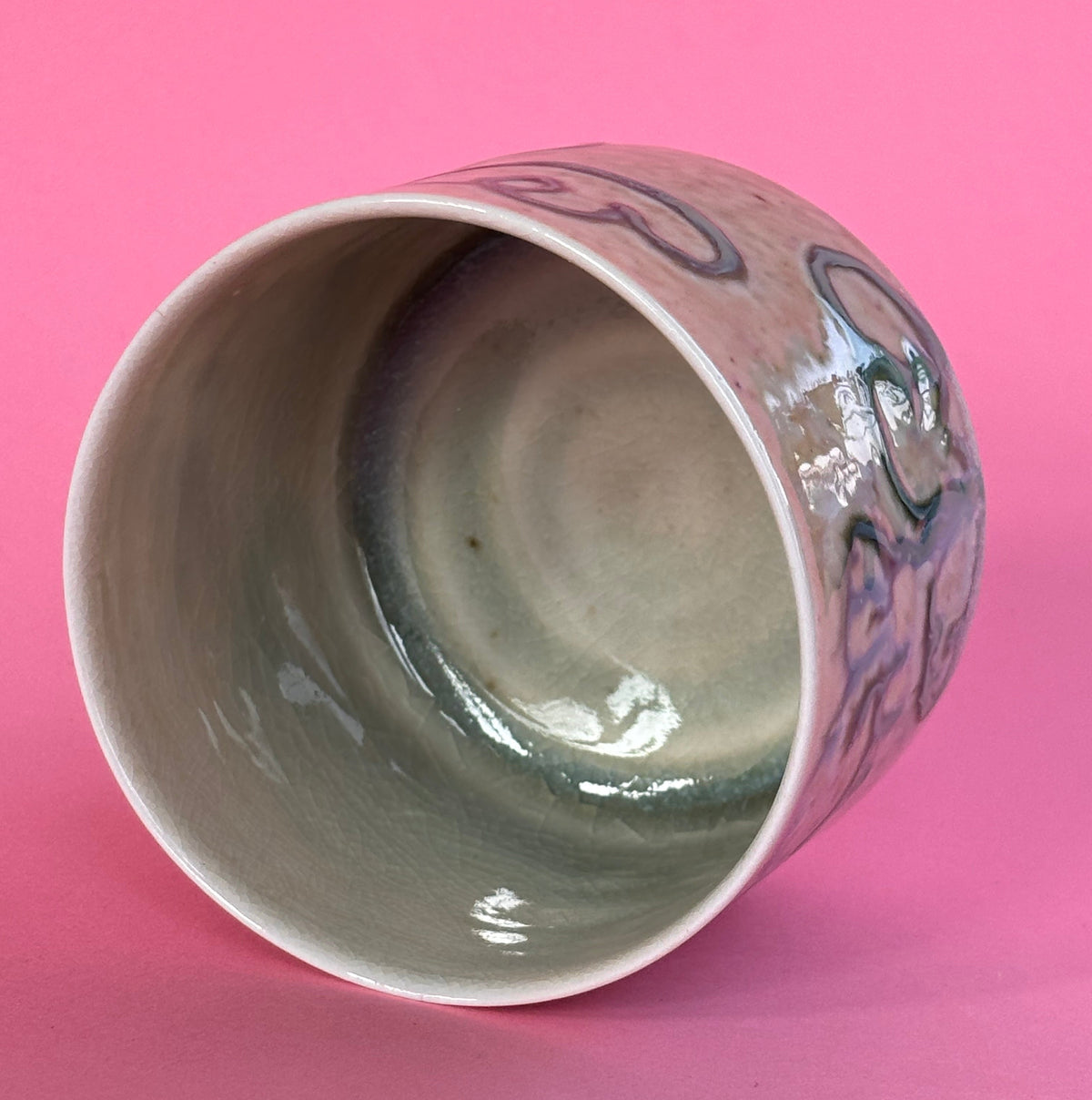Cloudy tumbler from the salt kiln