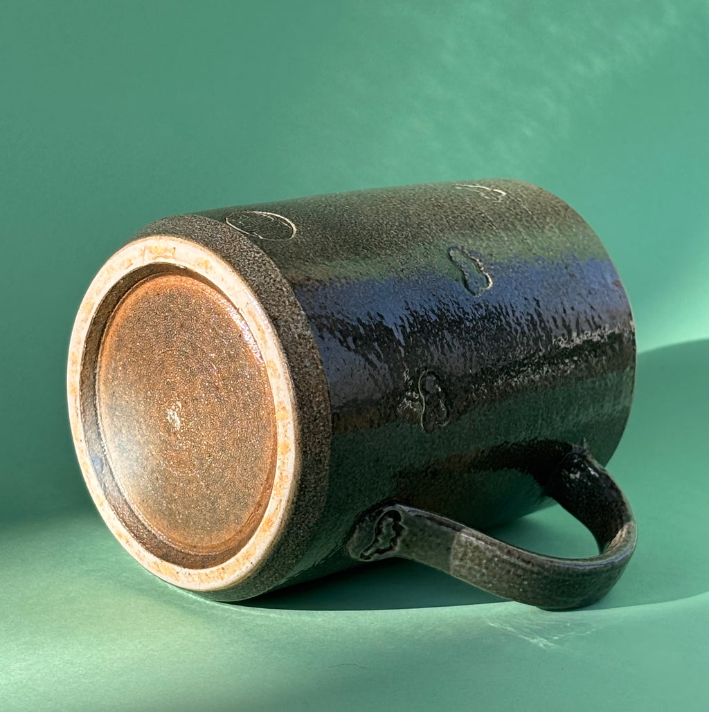 Salt fired mug with handle