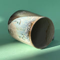 Salt fired mug with galactic glaze