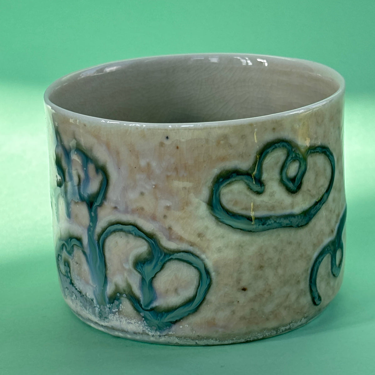 Cloudy tumbler from the salt kiln
