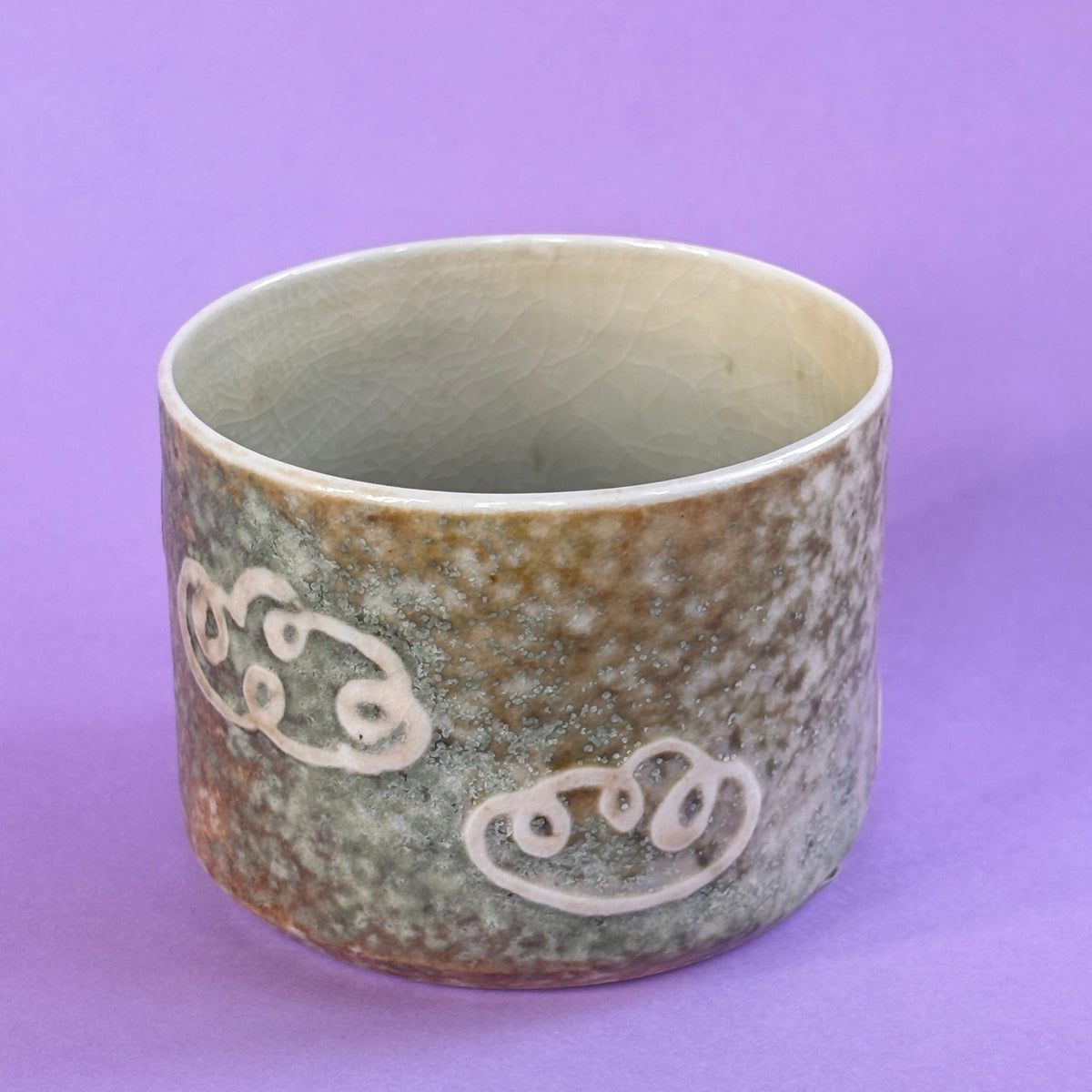 Cloudy tumbler from the salt kiln