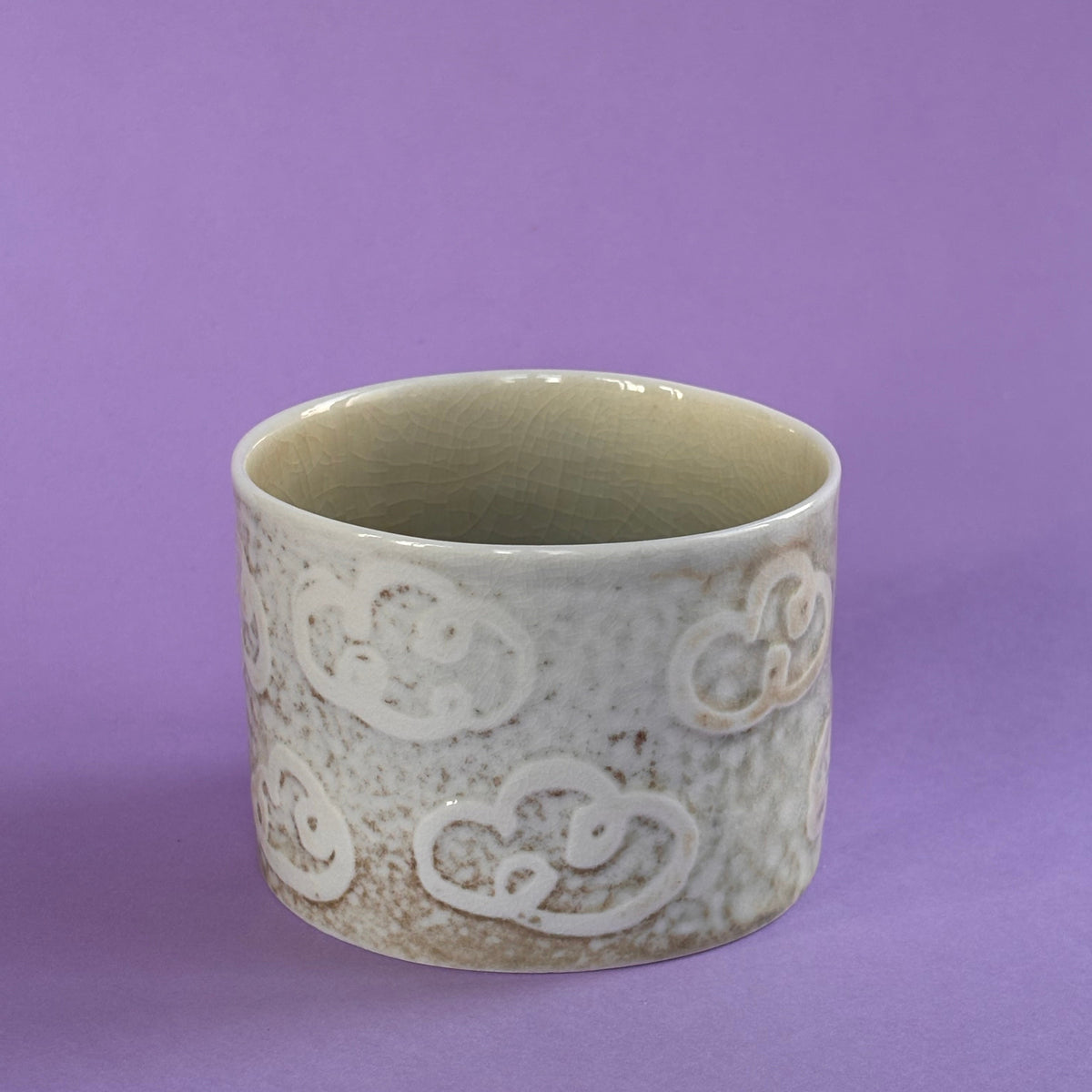 Cloudy tumbler from the salt kiln