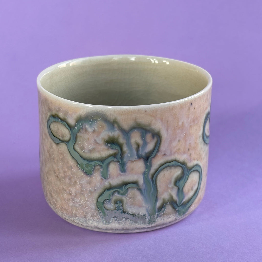 Cloudy tumbler from the salt kiln