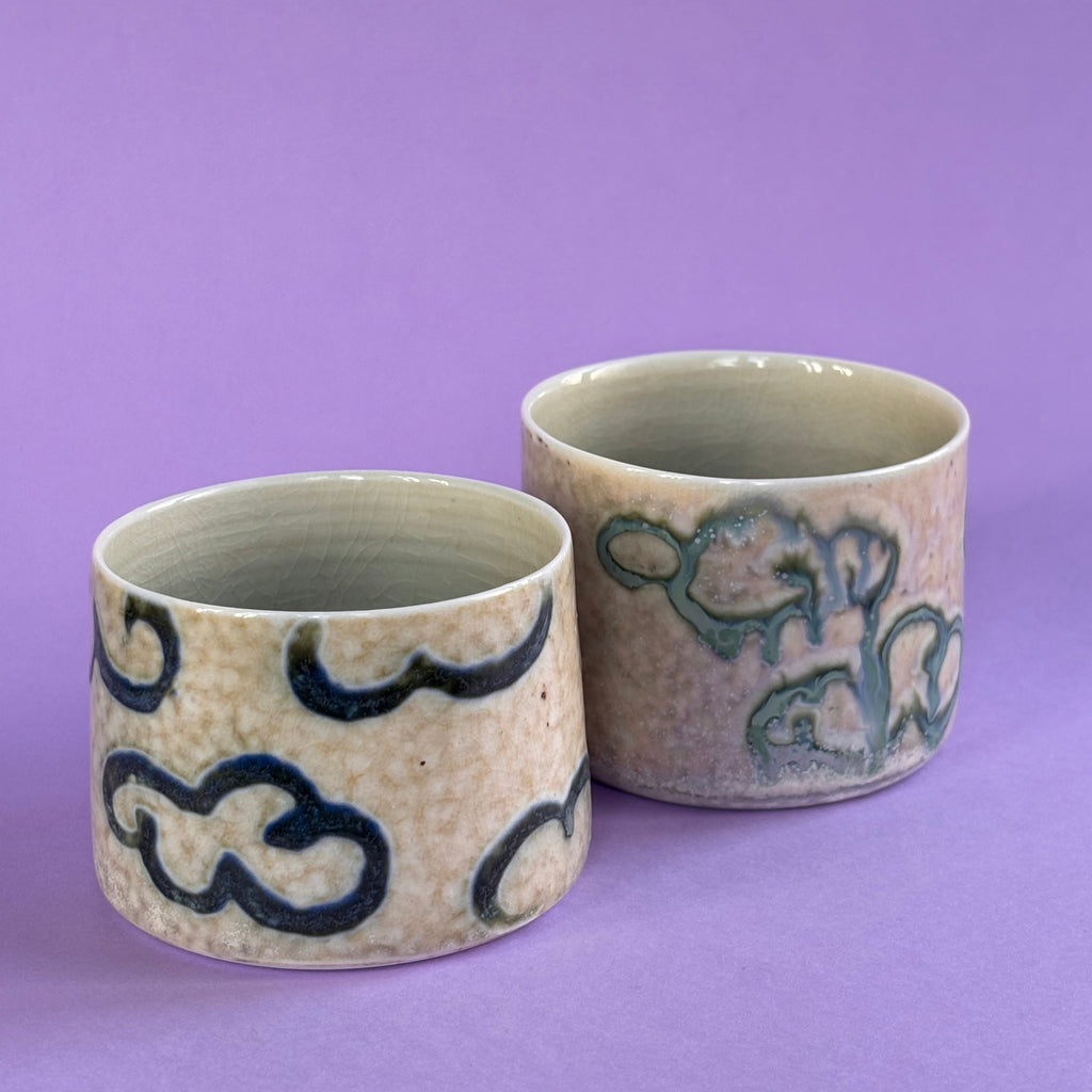 Cloudy tumbler from the salt kiln