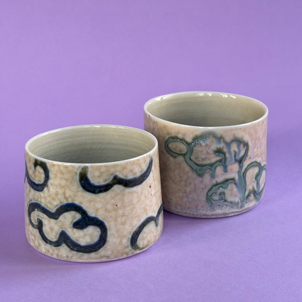 Cloudy tumbler from the salt kiln